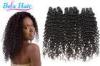 Natural Black Tangle Free Mongolian Curly Hair Extensions Grade 7A Virgin Hair