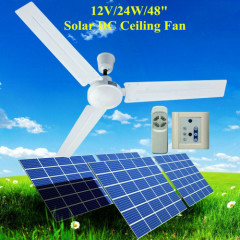 Remote Control Solar System DC Ceiling Fan 12V or 24V Input