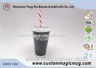 Double Layer Sporting Plastic Straw Cup , 16 oz Color Changing Mugs Custom