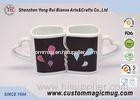 Custom Heat Sensitive Handle Couples Coffee Mugs Change Color Heat 320ml/11oz