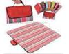 Red Stripes Outside Foldable Picnic Blanket for Camping , Travel , Promotional