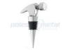3-1/2&quot; Polished Chrome Zinc Alloy / Brass Hammer Wine Bottle Stoper