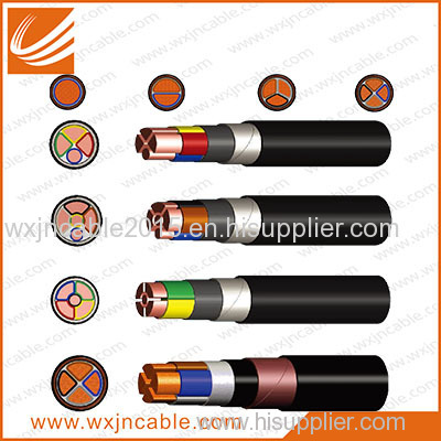 0.6/1KV VV23-Copper Conductor PVC Insulated Steel Tape Armoured PE Sheathed Power Cable