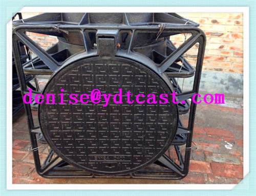 Cast Iron Manhole Cover EN124 D400 top quality for waste water 850*850 Algeria