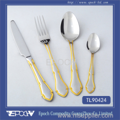 Chrismas gift Royal gold plated 72pcs cutlery set