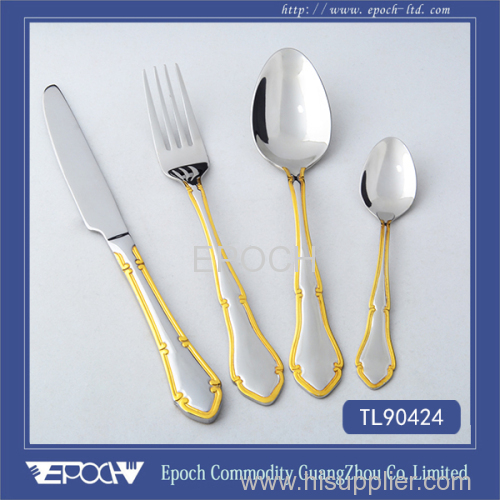 Chrismas gift Royal gold plated 72pcs cutlery set