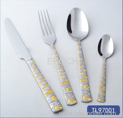 Chrismas gift 72pcs cutlery set gold plated