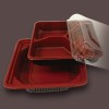 plastic food tray with 3 compartment