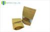 Clear Window brown paper coffee bags Ziplock Closed / kraft bags with window