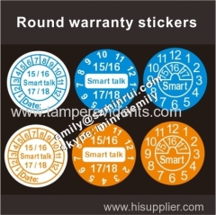 Custom warranty stickers for computer repair use with 12 months