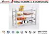 Detachable 4 Tier White Steel Adjustable Wire Shelving For Home Decoration