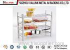 Detachable 4 Tier White Steel Adjustable Wire Shelving For Home Decoration