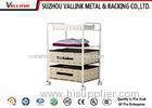 Muti Function Save Space Powder Coated Wire Shelving With Wheels / Gondola Rack