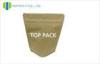Custom Kraft Paper Packaging 160micron , stand up zipper pouch