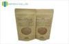Reclosed Kraft Paper Stand Up Pouch Salt Storage / Clear Window Front