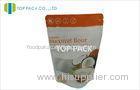 Coconut Flour Foil Stand Up Zip Pouch Matte Finished With Clear Window