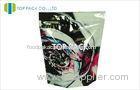 Stand Up Zipper Pouch Bags Colorful Design Front Printed Back Clear Cosmetics