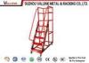 Detachable Red Powder Coated Mobile Platform Ladder With Handrail / Guardrail