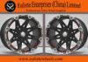 17x8.5 4x4 Off Road Wheels 17x9.5 Black Machine Flange 8 Spokes Concave Wheels