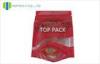 Recycled Red Stand Up Pouches Heat Sealing Zipper Food Grade 50g Meat