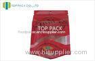 Recycled Red Stand Up Pouches Heat Sealing Zipper Food Grade 50g Meat