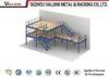 Three Layer Overhead Mezzanine Racking System With Light - Steel Floor Panel