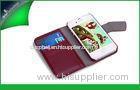 Flip Apple Iphone Leather Cases Wallet With Card Holder , Iphone 5s Phone Cover