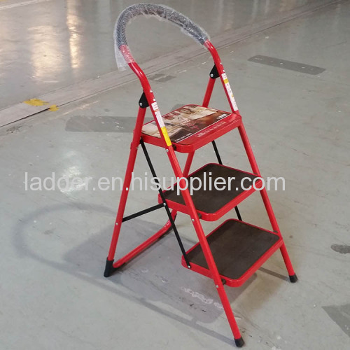 steel ladder 3steps iron pipe ladder