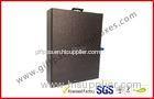 Embossed Black Fake Leather Square Luxury Gift Boxes , Silver Hot Stamping Fake Fur packaging