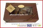 Luxury Chocolate Color Packaging Gift Boxes , Top and Base Box With Window Package