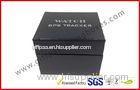 Leather Texture Rigid Board Gift Packaging Boxes , Foil Stamping Watch Packaging Boxes With Soft Vel