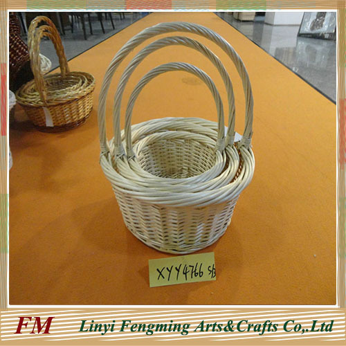 2015 hot sale white willow basket for storage food fruit and vegetable