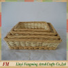 5pcs woodchip and wicker storage basket