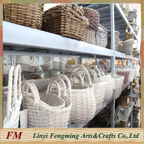 3pcs brown wicker flower basket