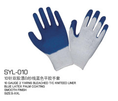 10 double bleaching rubber gloves Baisha county blue glue Labour protection glove manufacturer wholesale