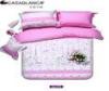 Comed Cotton Printed Bedding Sets Cute Pink Style For Bedroom / Hotel
