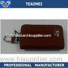 Fashion Brown Genuine Zippered Leather Key Case Wallet For Hyundai / KIA / BYD