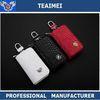 Womens / Mens Red / White Leather Keychain Holder With Clip Wallet Key Holder