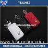 Womens / Mens Red / White Leather Keychain Holder With Clip Wallet Key Holder