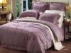 Cotton Rayon Luxury Bed Sets Bedroom Purple Jacquard Duvet Cover Sets