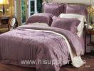 Cotton Rayon Luxury Bed Sets Bedroom Purple Jacquard Duvet Cover Sets