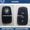 Skoda Automobile Soft Smart Durable Silicone Key Case Black With 3 Buttons