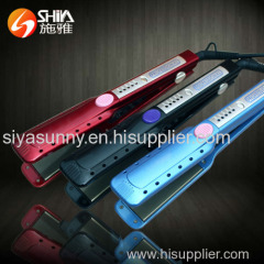 Newest 1/4in.titanium ironic professional her styler hair straightener flat iron with LED steam