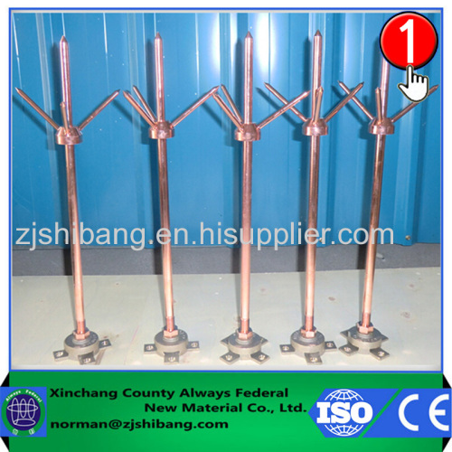 Copper lightning rods on tall buildings