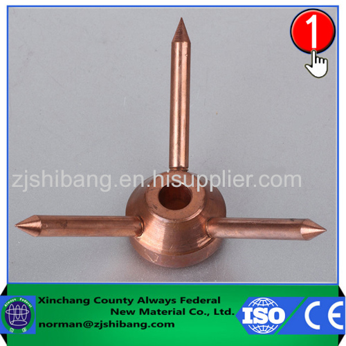 Copper lightning rods on tall buildings