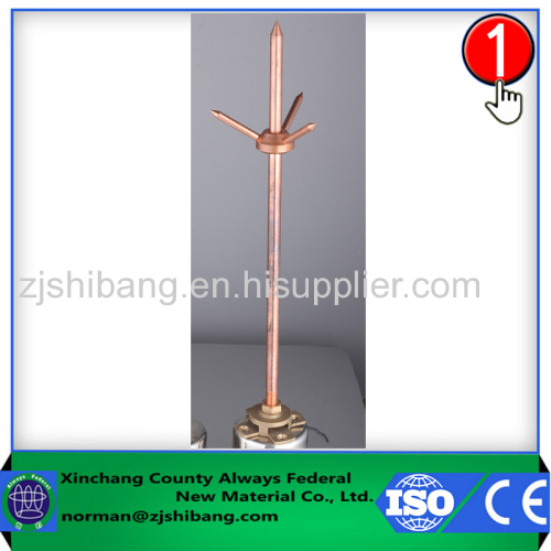 High voltage earthing system of copper lightning rod