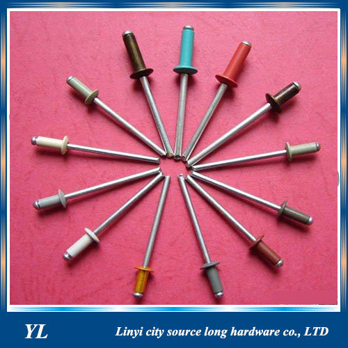 special flange colored peel type blind rivets