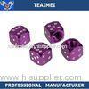 Black / Purple Dice Shaped Truck / Motorcycle / Bicycle Tire Valve Caps