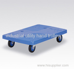 Mute plastic platform utility flat cart light duty material moving trolley