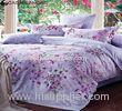 Cotton Fabric Quilt Cover Bedding Sets Purple Floral Design Flat Sheet King